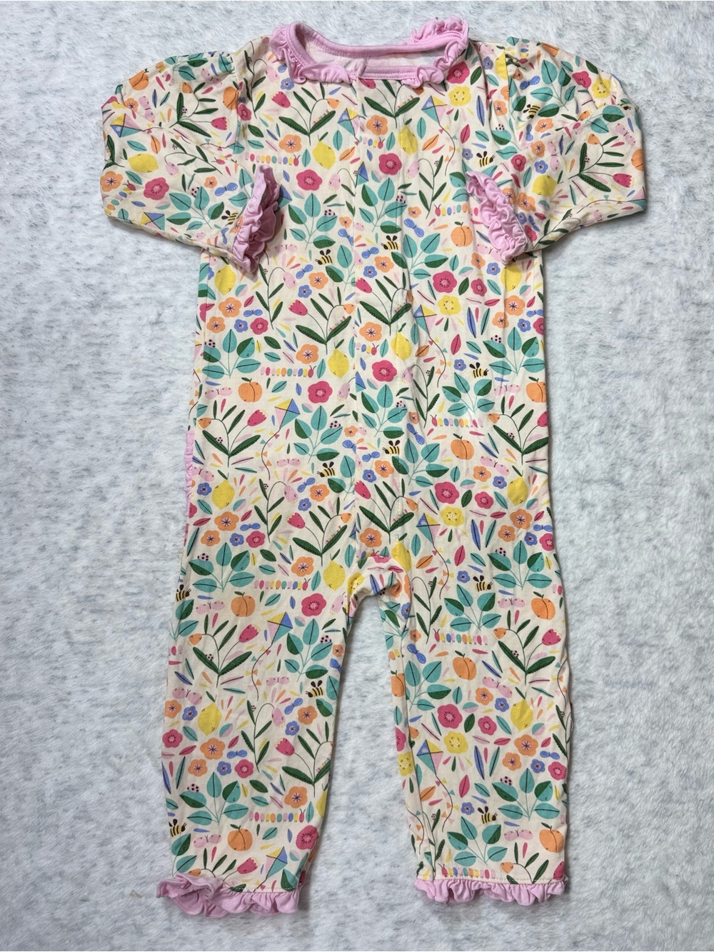 Magnetic Me Garden Floral Ruffle Footless Sleeper 6-9M Baby Girl Modal Bloom